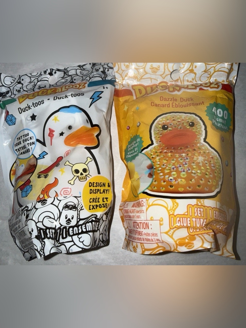 Duckalooza Bedazzle and Tattoo Rubber Duck Kit set of 2 - rubber duckie